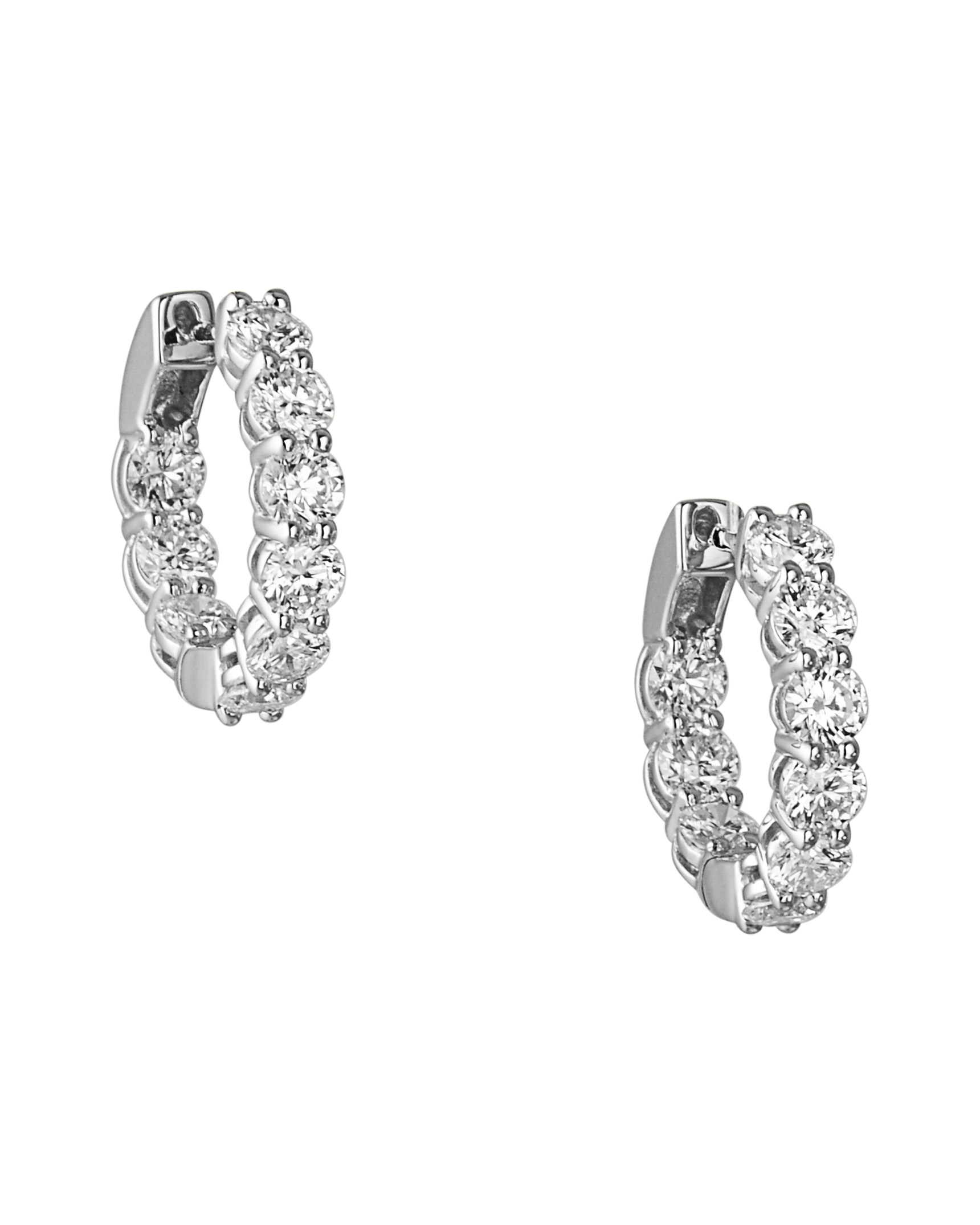 Diamond and White Gold Hoop Earrings - Turgeon Raine