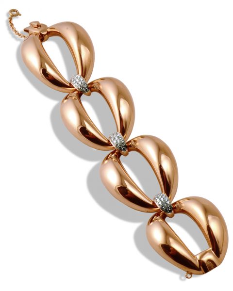 Rose gold and diamond bracelet