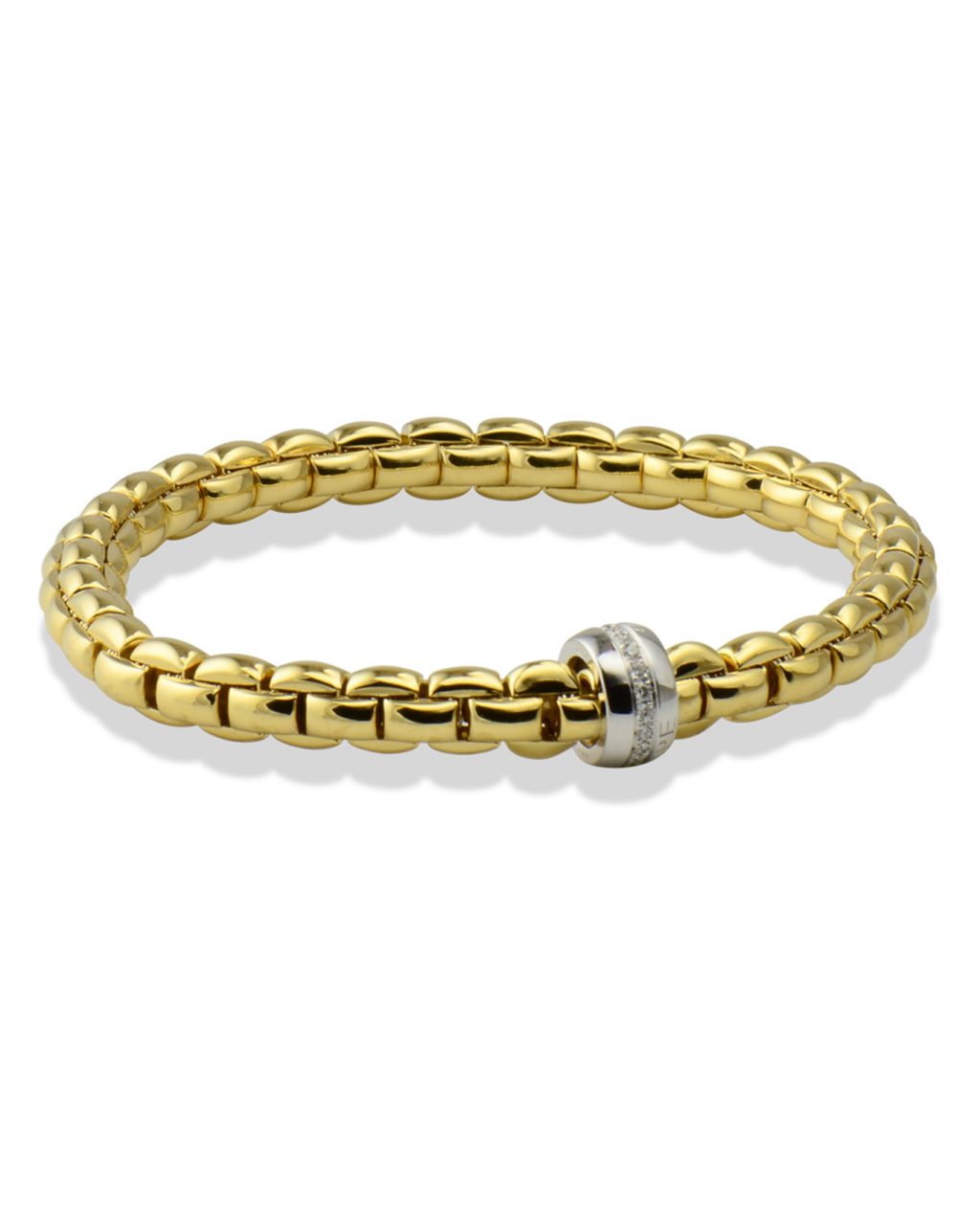 Flexible gold bracelet by Fope