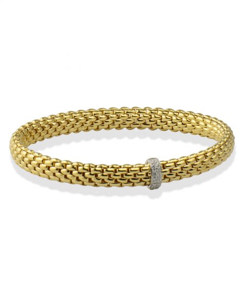 Flexible gold bracelet by Fope