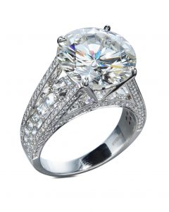 Seven Carat Diamond Engagement Ring with Blaze Cut Diamonds