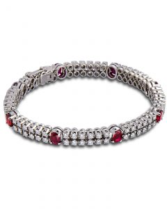 Diamond and ruby bracelet