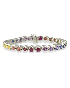 Rainbow color sapphire bracelet