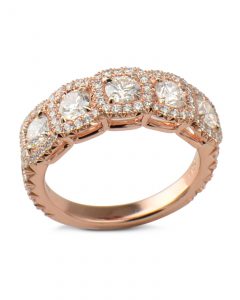 5 diamond halo ring
