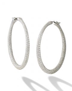 Twisted diamond pavé hoops