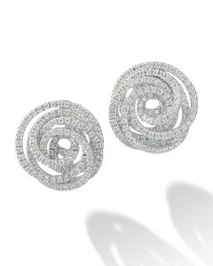 Diamond swirl clip earrings