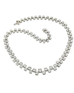 Statement Platinum Diamond Necklace