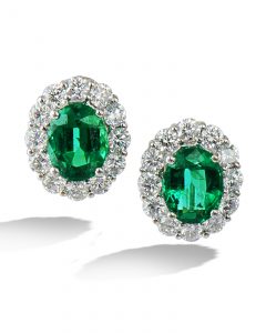 Emerald and diamond clip earrings