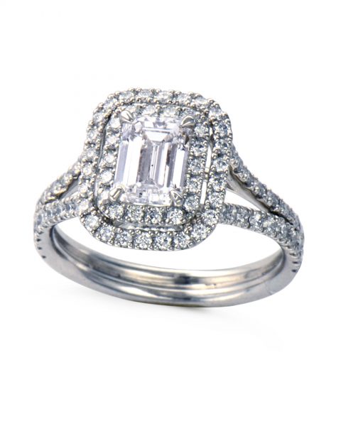 Double halo diamond ring