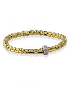 Flexible gold bracelet by Fope