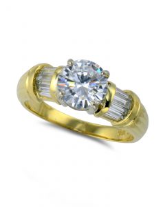 Baguette diamond engagement ring