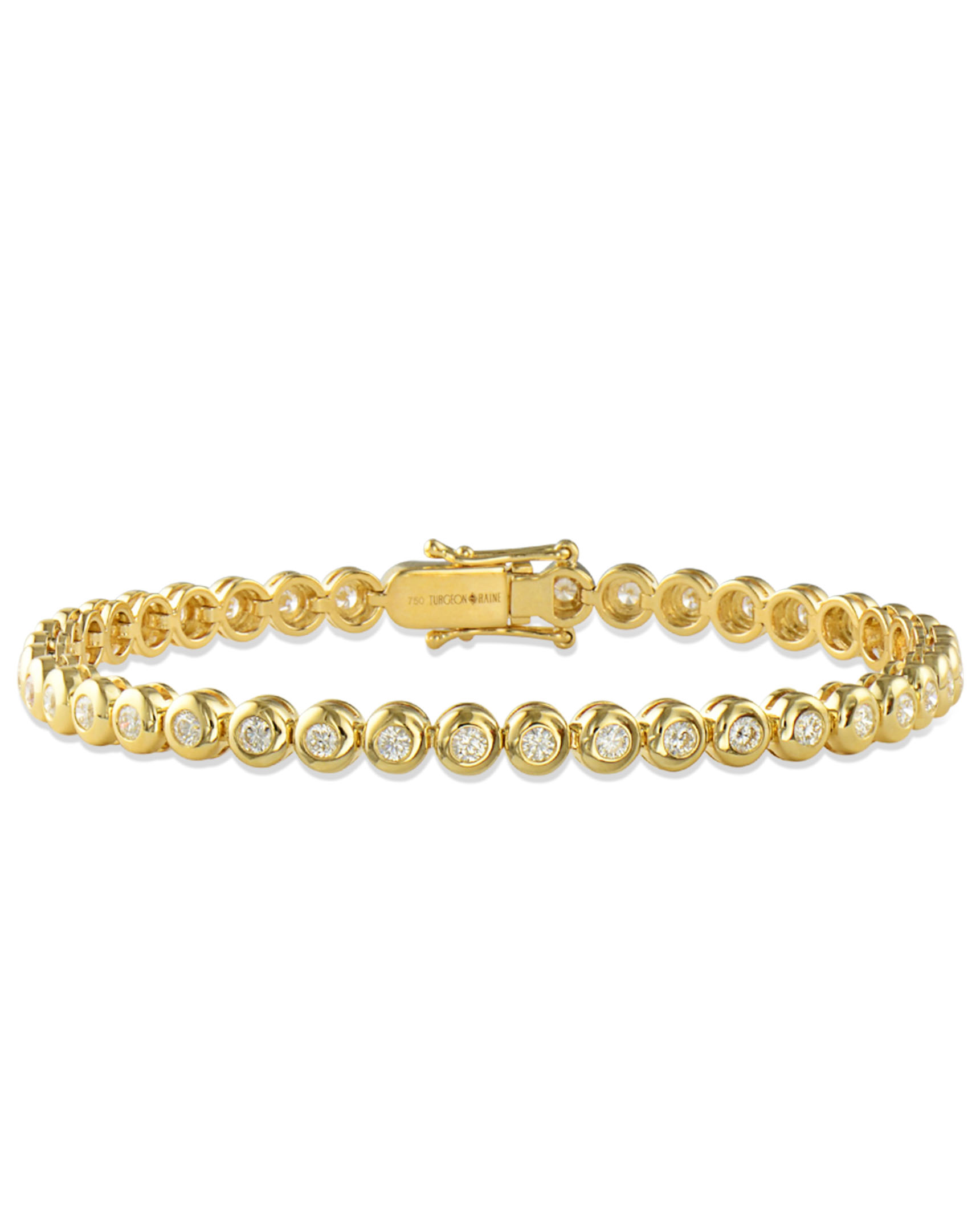 Yellow Gold Bezel-Set Diamond Bracelet - Turgeon Raine