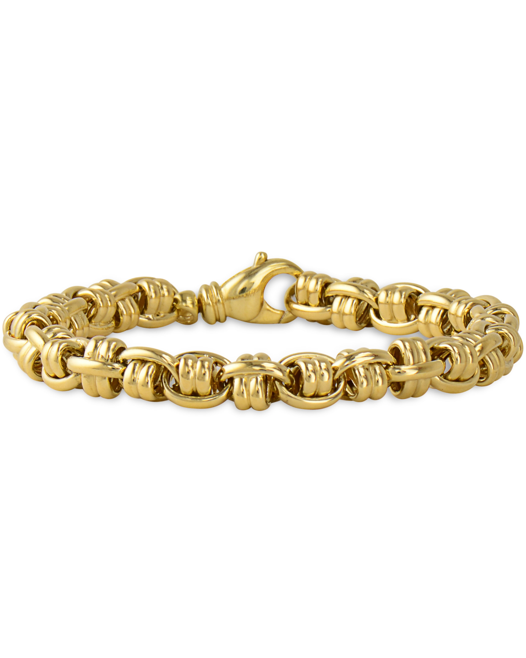 Double Band Round Leather and Yellow Gold Bracelet - Turgeon Raine