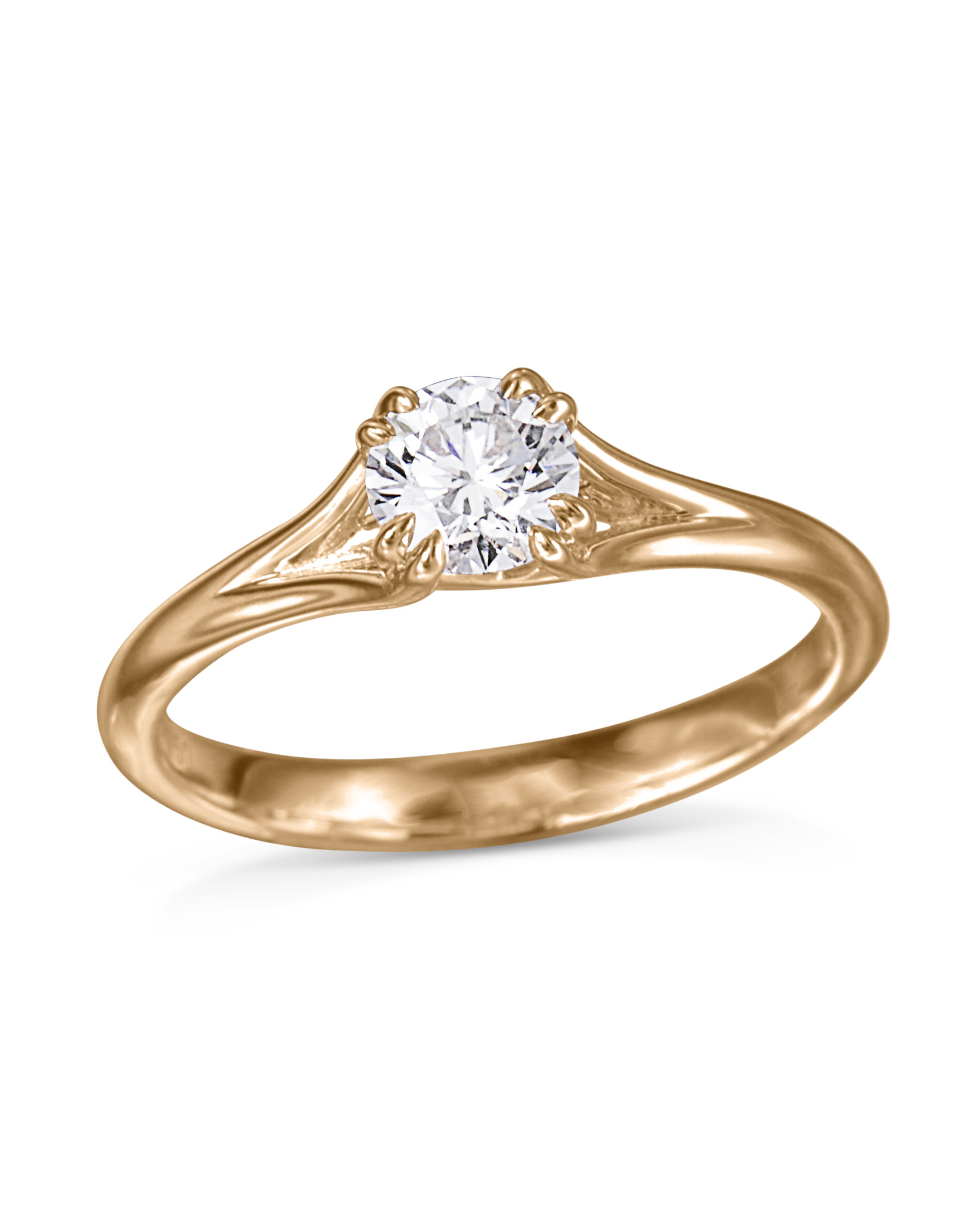 Princess Cut Solitaire Diamond Split Shank 18K Yellow Gold Ring – Welcome  to Rani Alankar