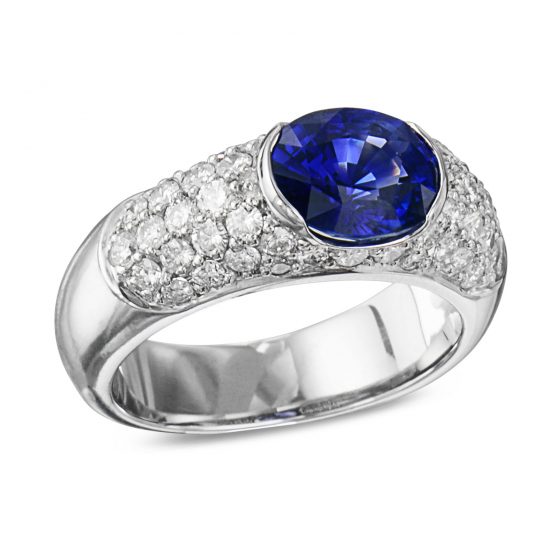 Oval Blue Sapphire Diamond Ring – Turgeon Raine