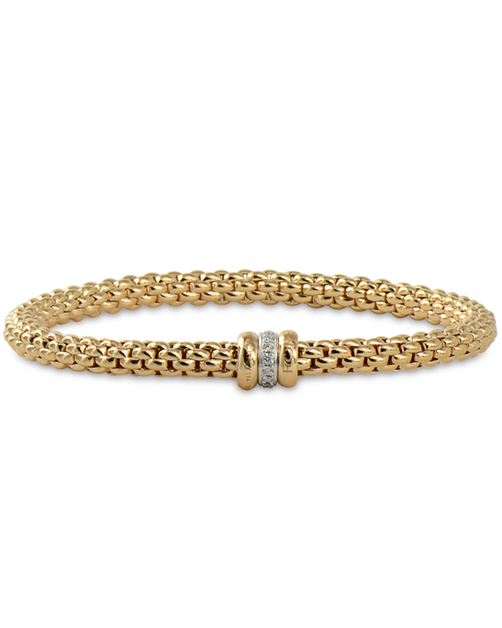 FOPE Diamond 18k Yellow Gold Flexible Heavy Cuff Bracelet Italy | eBay