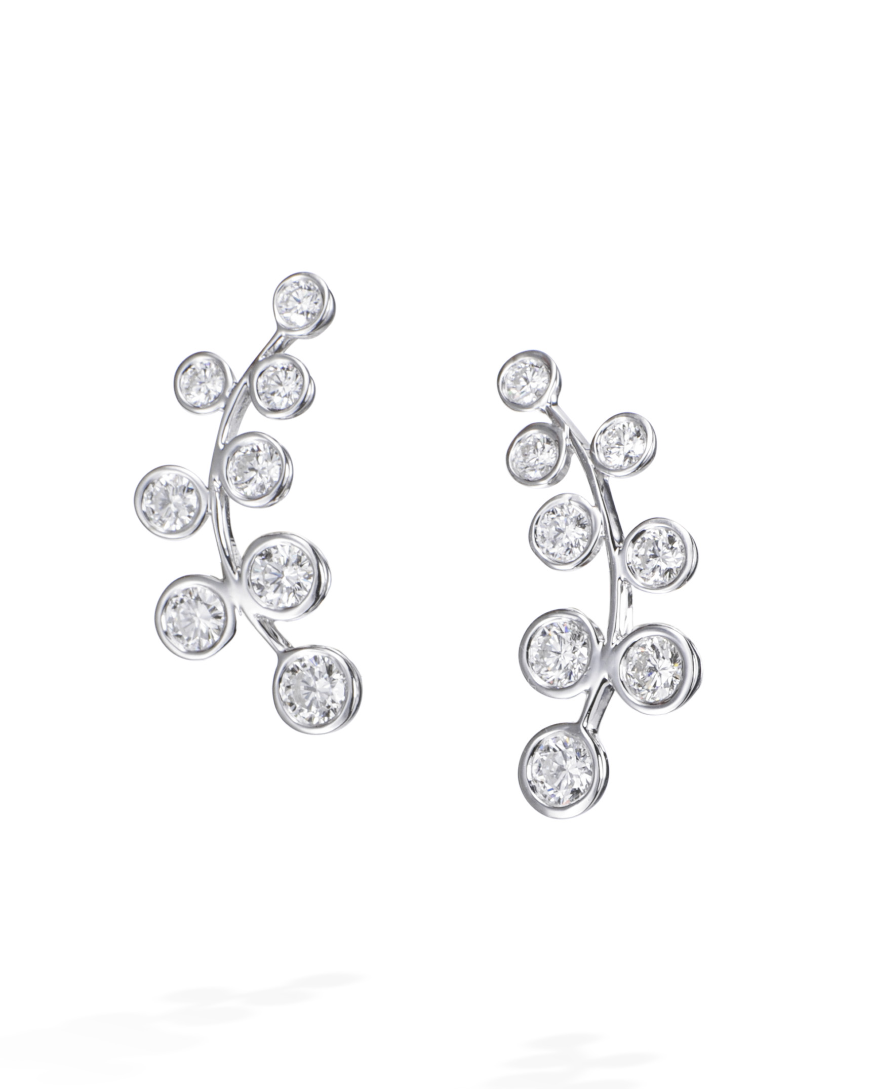 White Gold Vine Diamond Earrings - Turgeon Raine