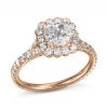 rose gold cushion-cut diamond halo engagement ring