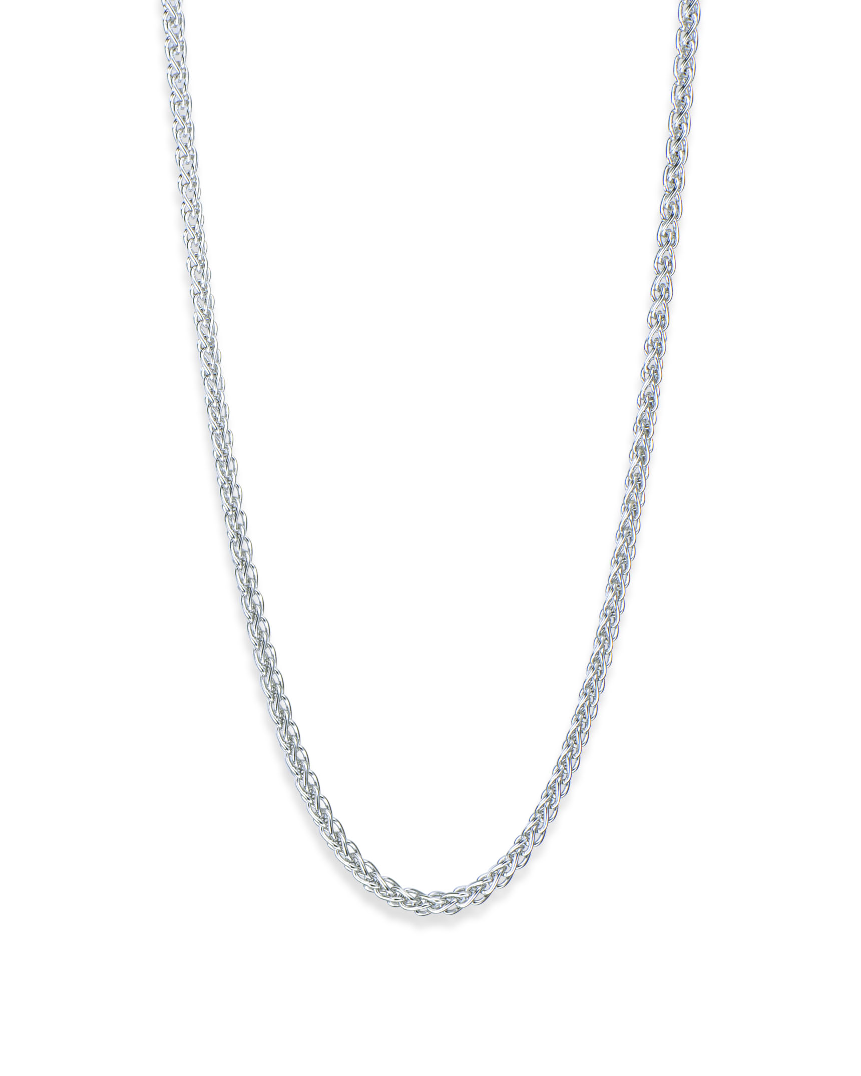 24 White Gold Wheat Chain Necklace - Turgeon Raine