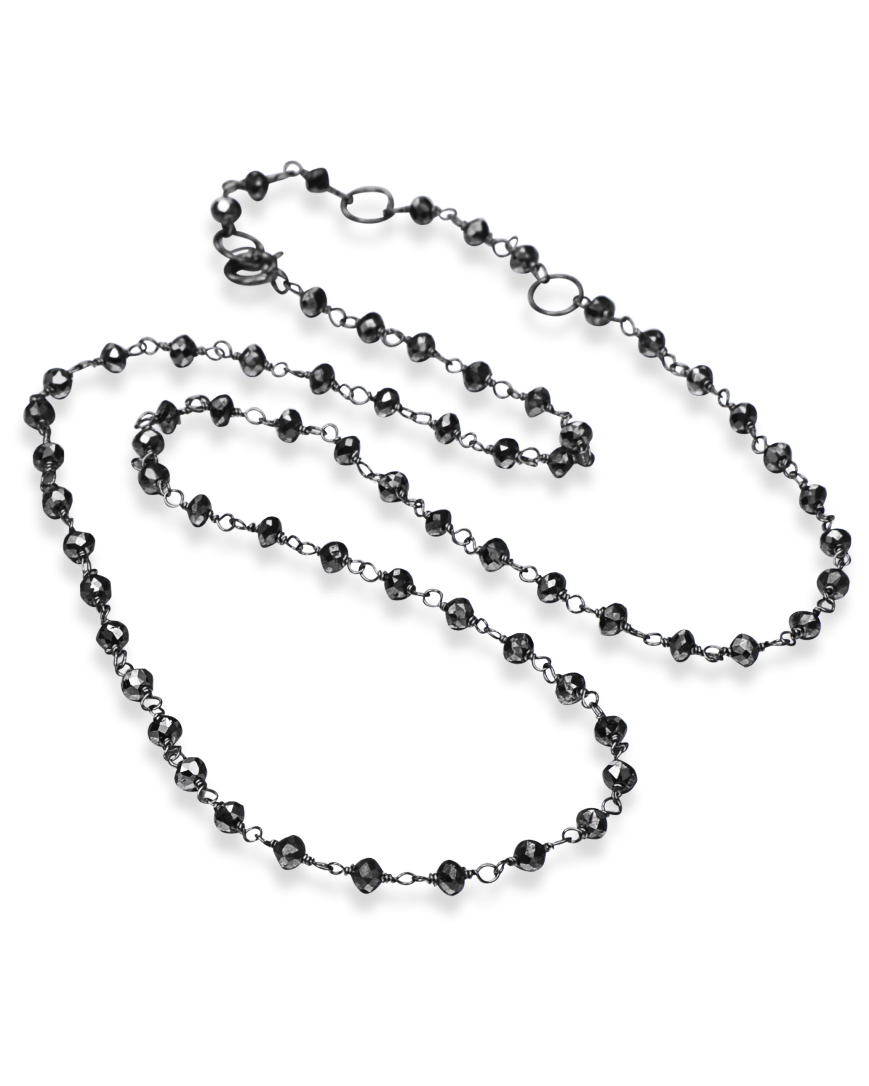 4 mm 20 Inches Black Diamond Beads Necklace Quality AAA Certified-Birthday  Gift | eBay