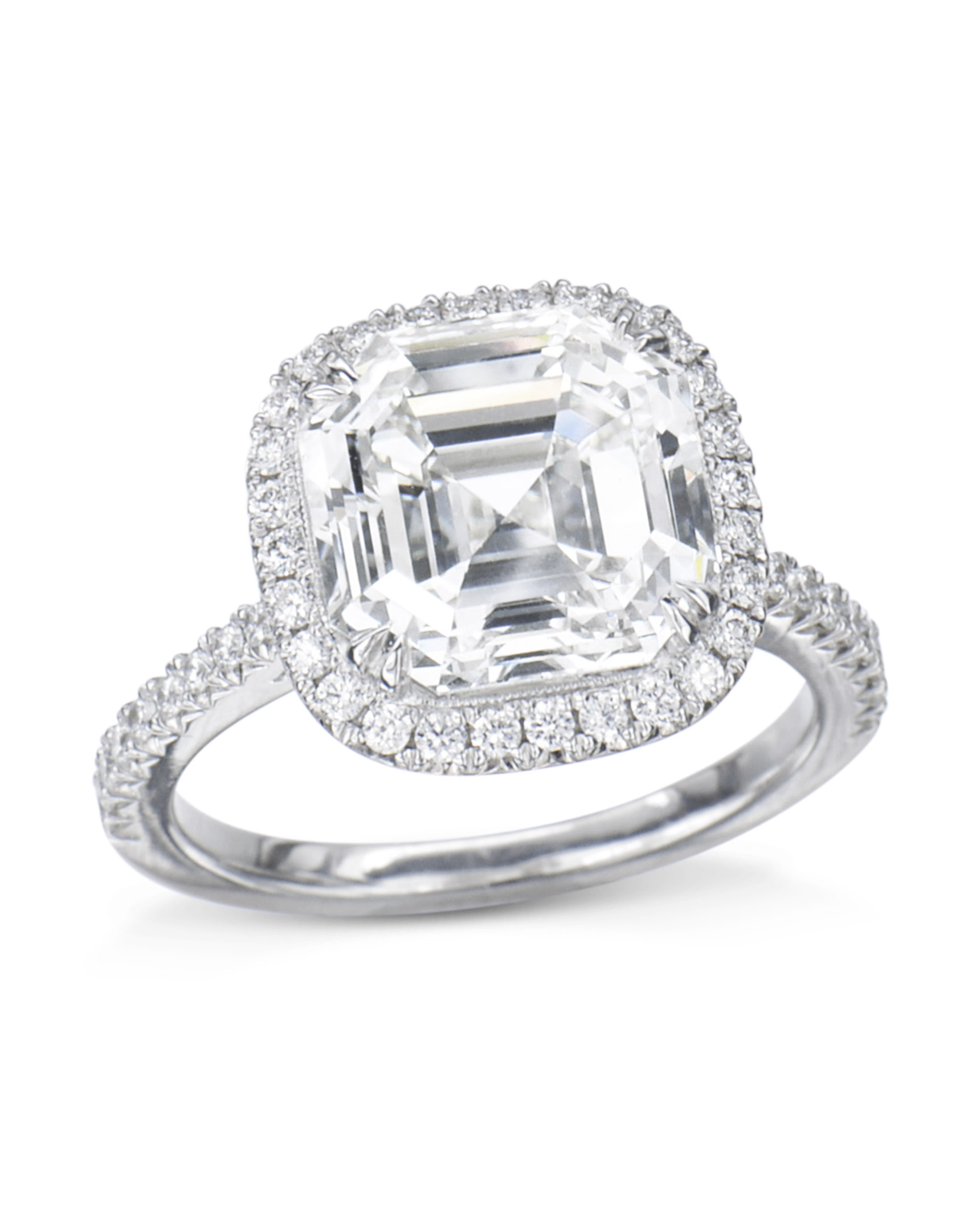 Asscher Cut Diamond Halo Engagement Ring Turgeon Raine
