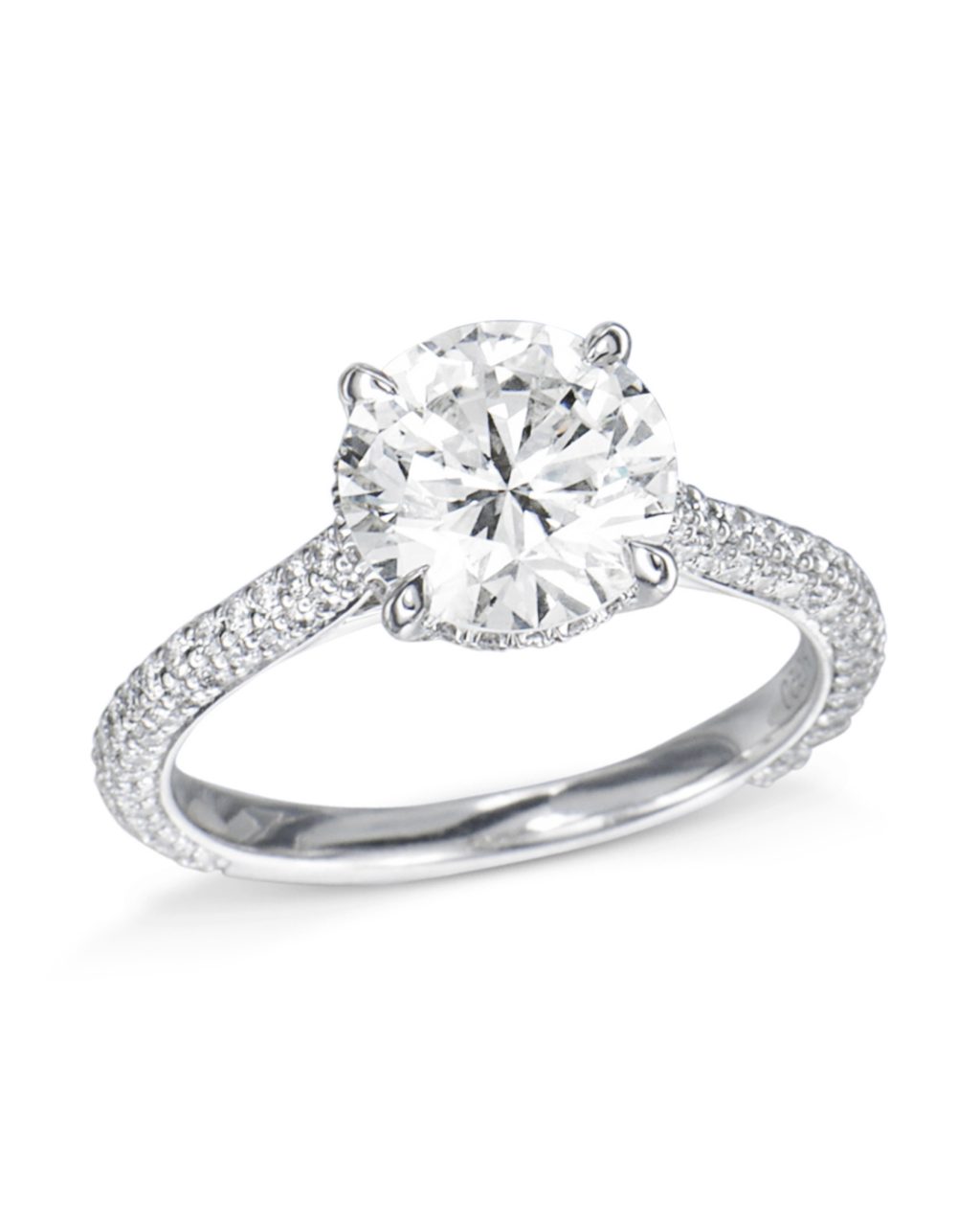 Pavé-Set Round Diamond Engagement Ring - Turgeon Raine