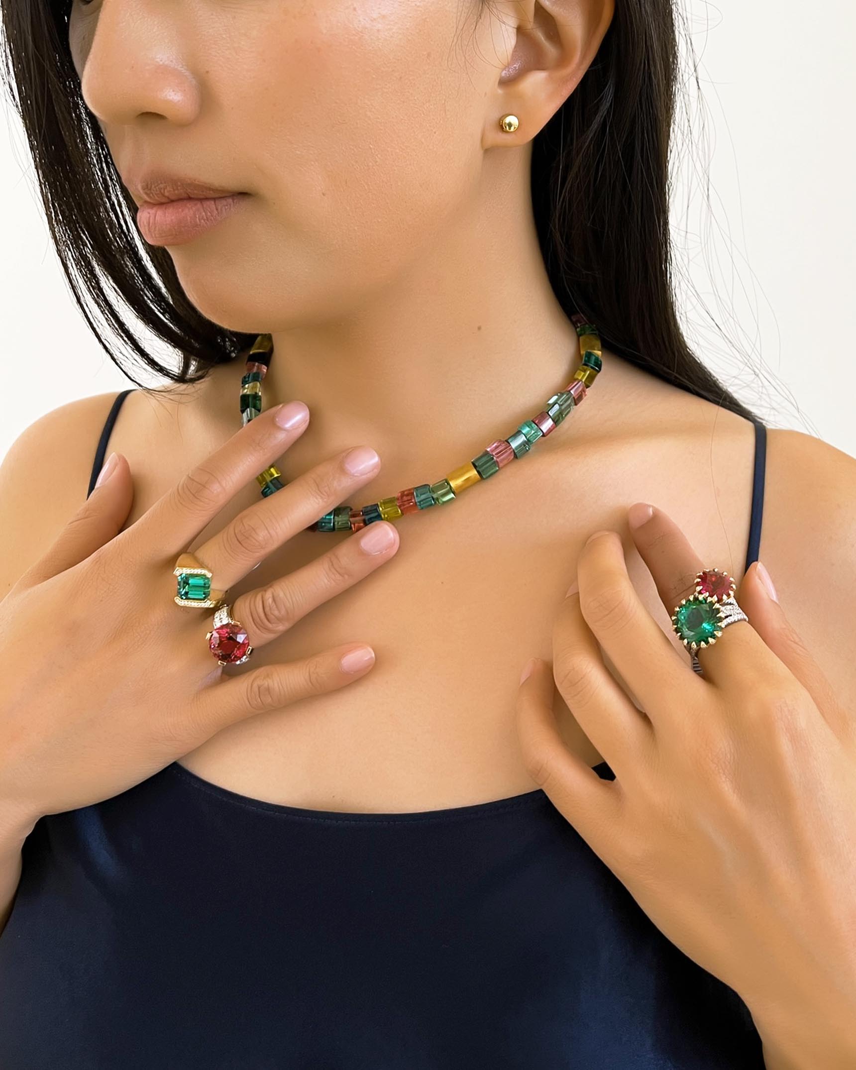 Multi-Colored Rings and Necklace RCDTO00661 – RCDTO00570 – RCDTO00562 – RMD7U02151 – NCOST05639 XX