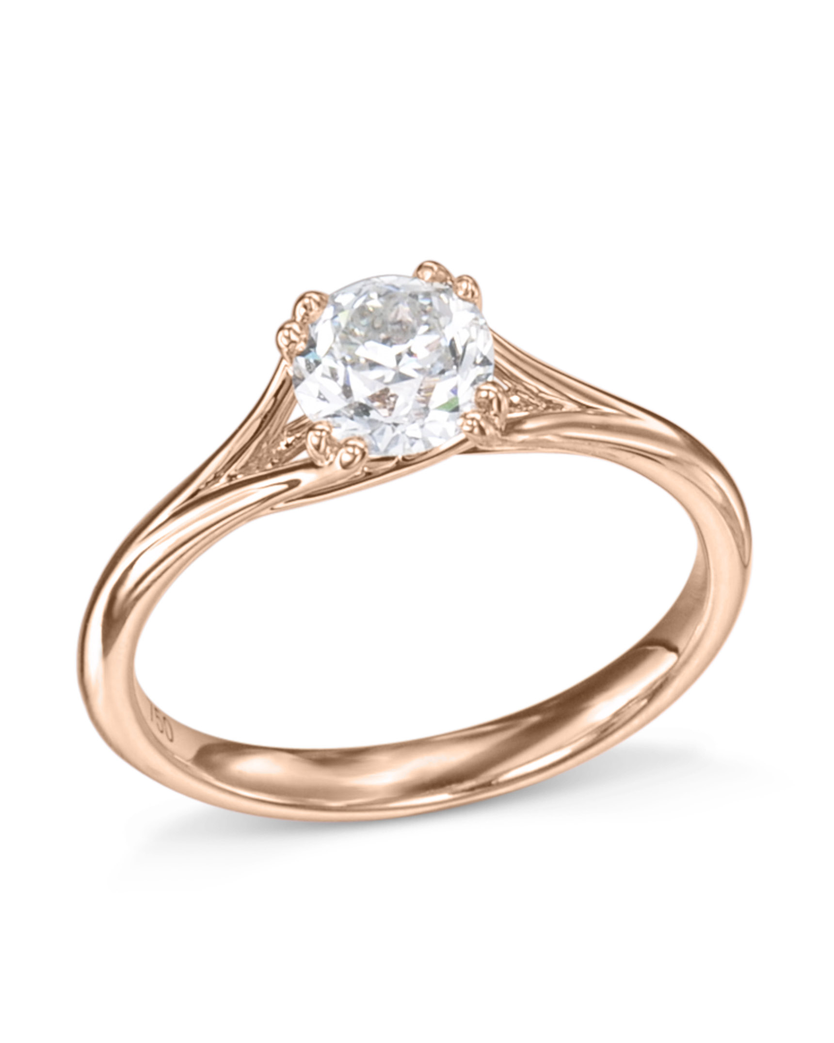 Feminine Rose Gold Diamond Ring 