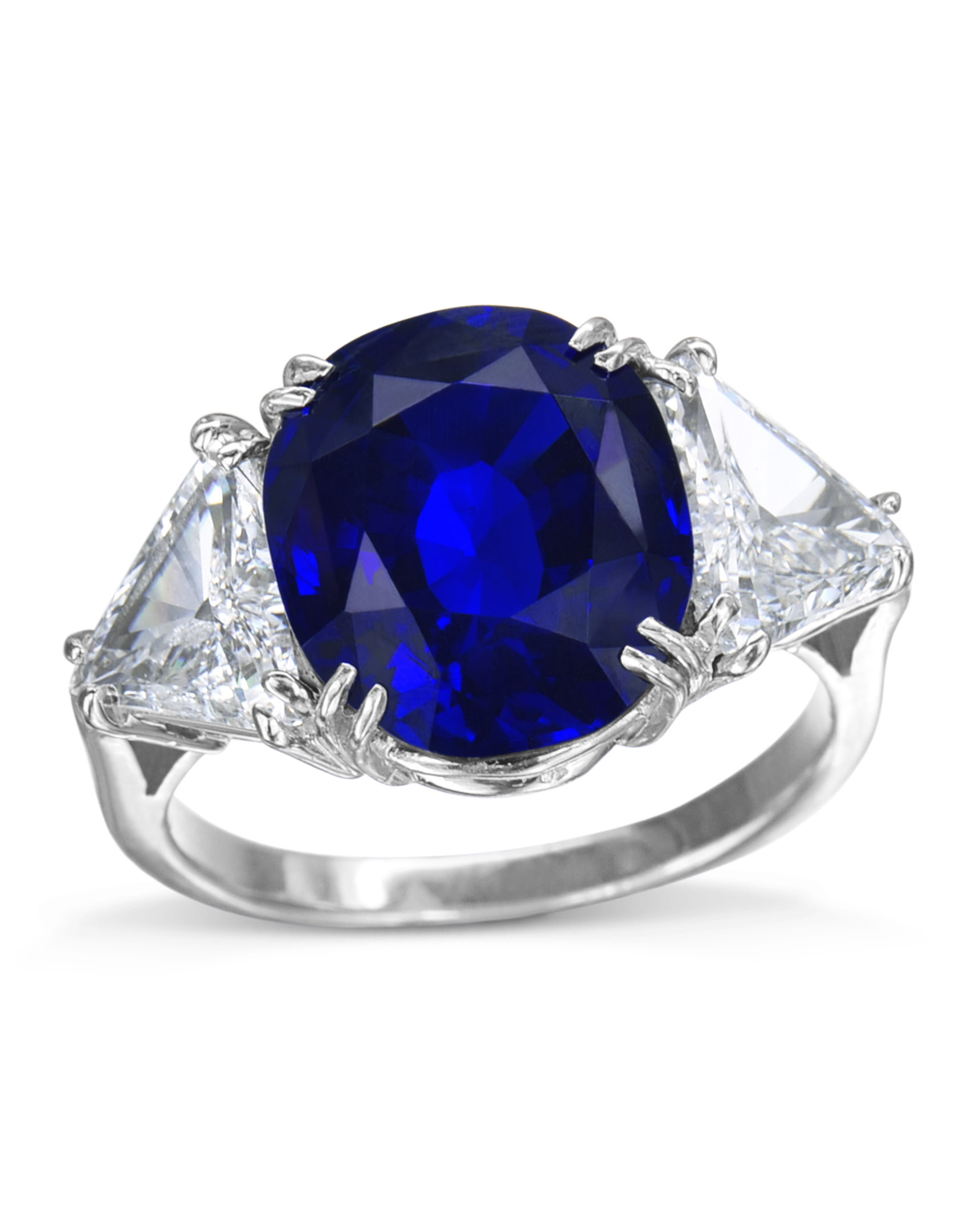 Royal Blue Radiant Cut Sapphire and Diamond Ring. - Etsy