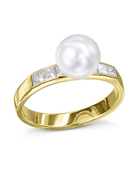 Akoya Pearl and Diamond Ring – Turgeon Raine