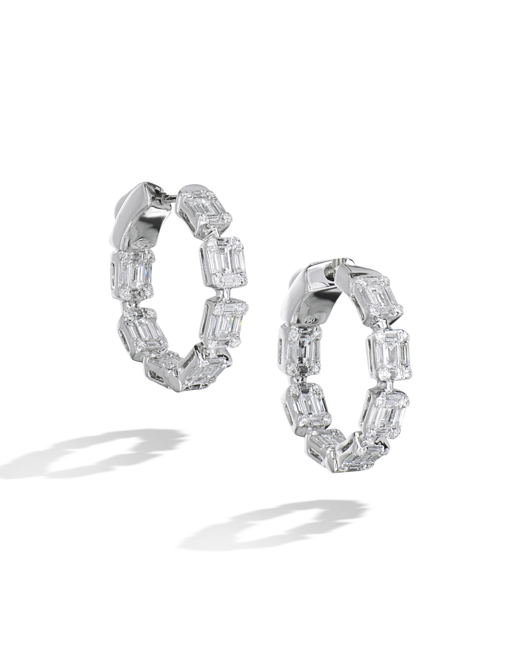 Baguette Diamond Hoop Earrings Baguette Diamond Hoop Earrings