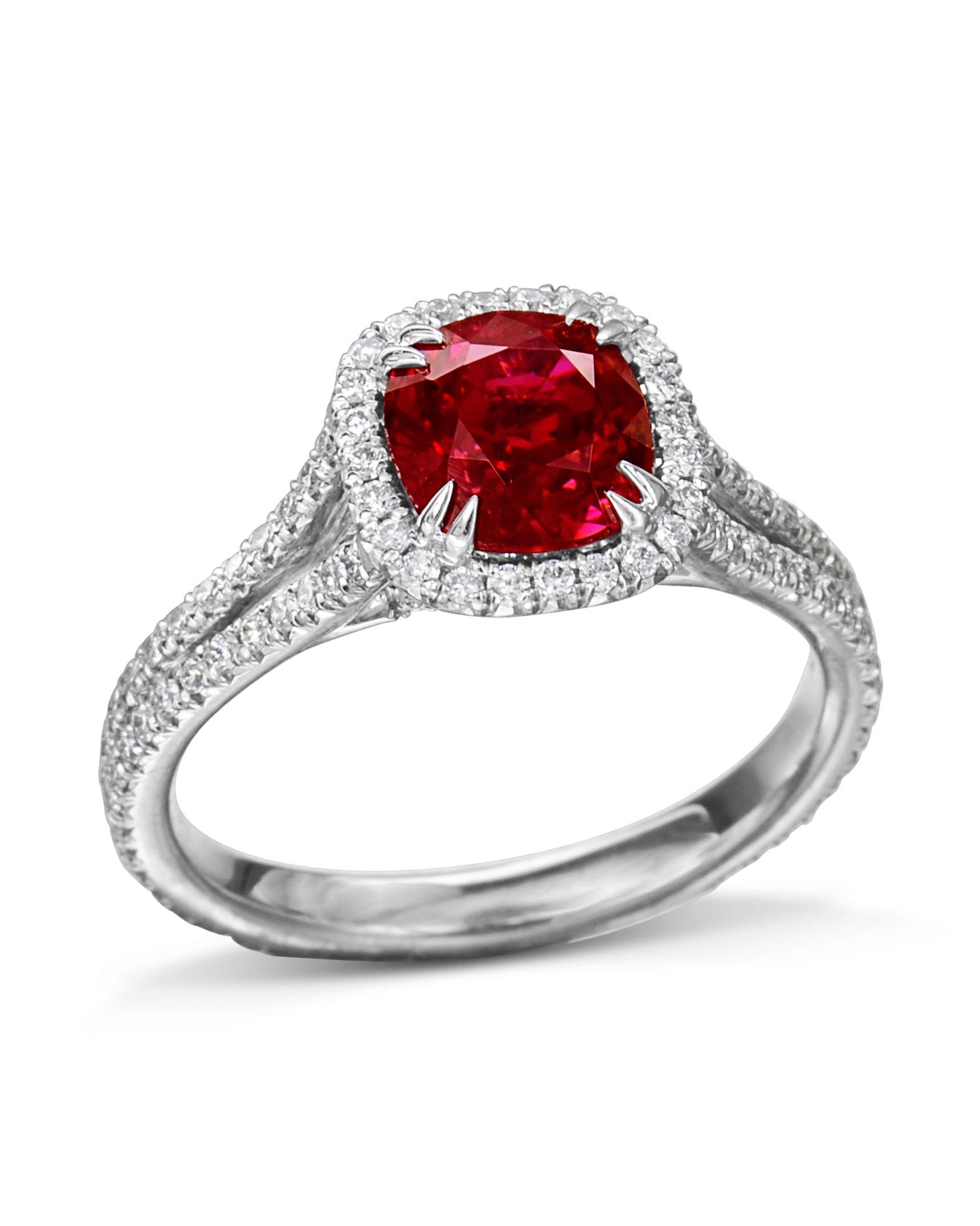 Cushion-Cut Burmese Ruby and Diamond Ring – Turgeon Raine