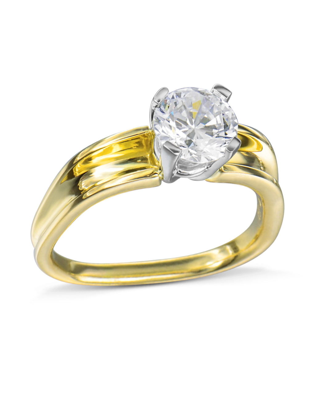 Gold Contemporary Diamond Solitaire – Turgeon Raine