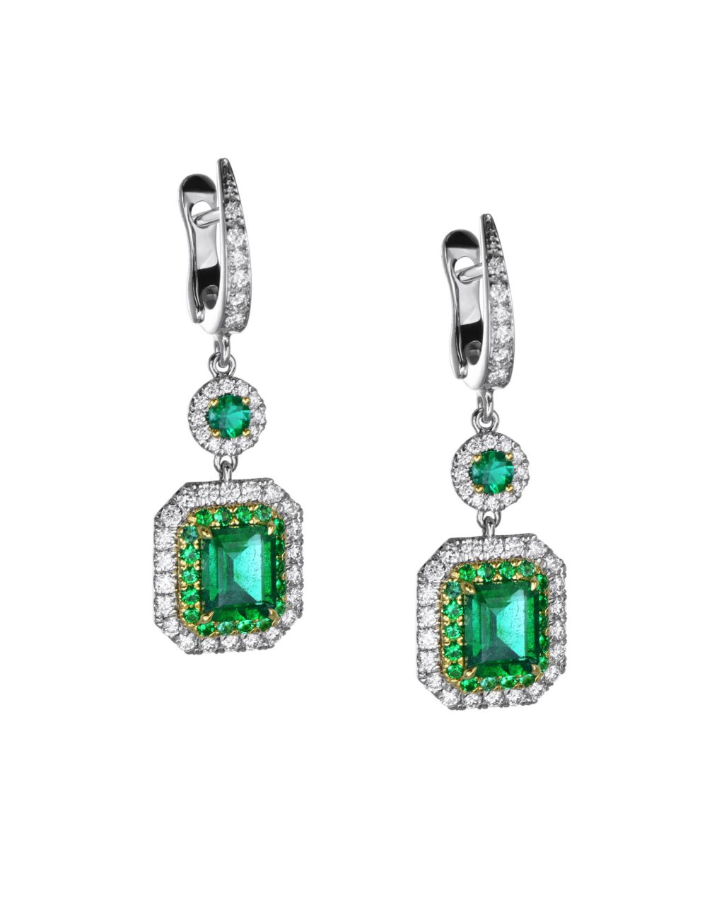 Emerald and Diamond Drop Earrings – Turgeon Raine