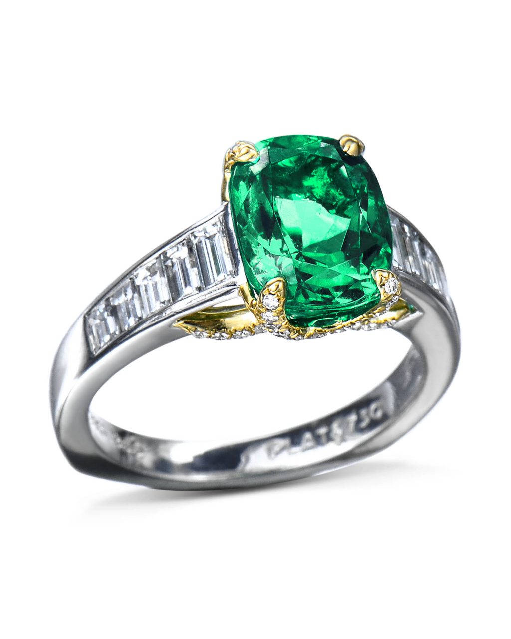 Colombian Emerald and Diamond 2-Tone Ring - Turgeon Raine