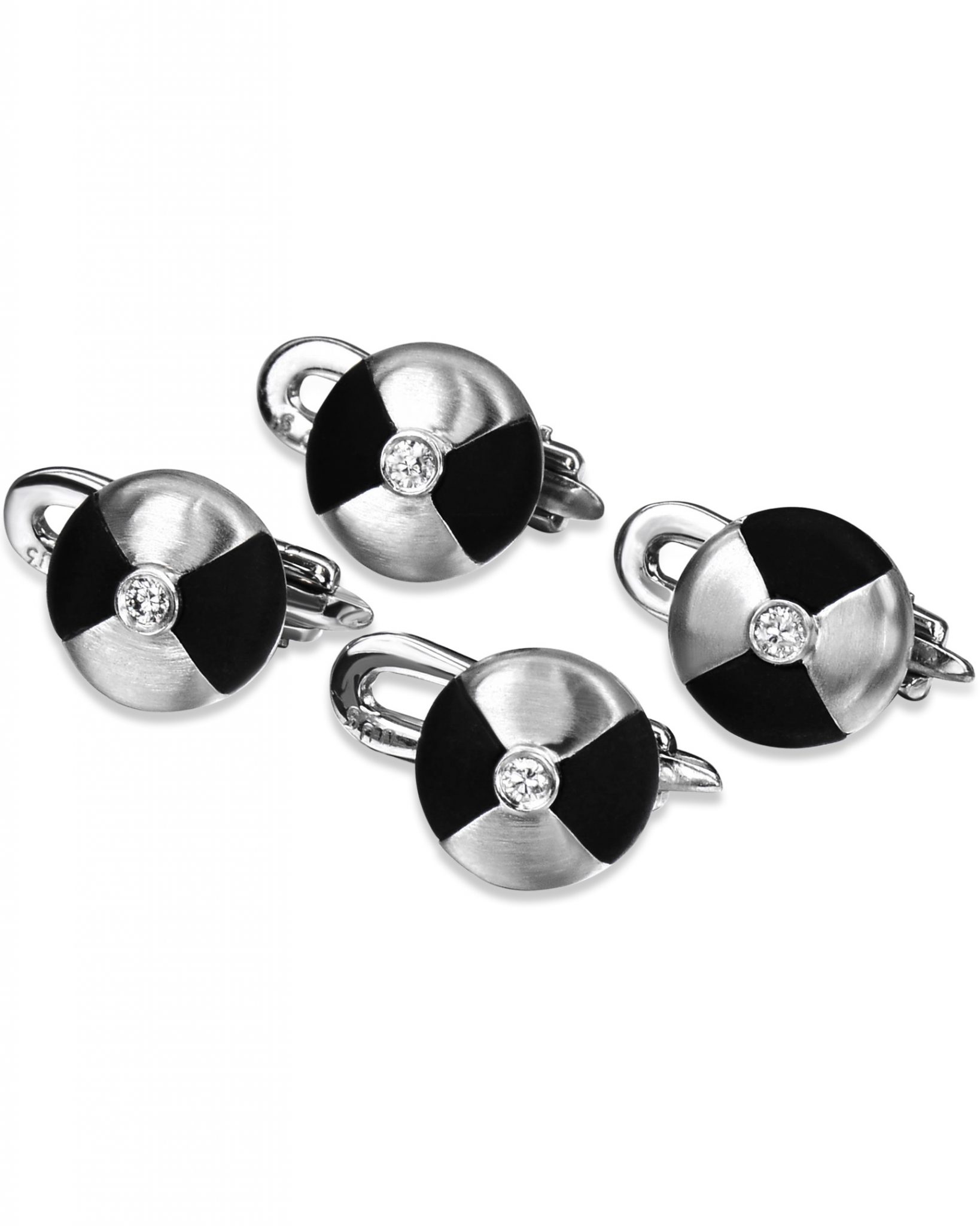 Platinum and Onyx Diamond Shirt Studs Turgeon Raine