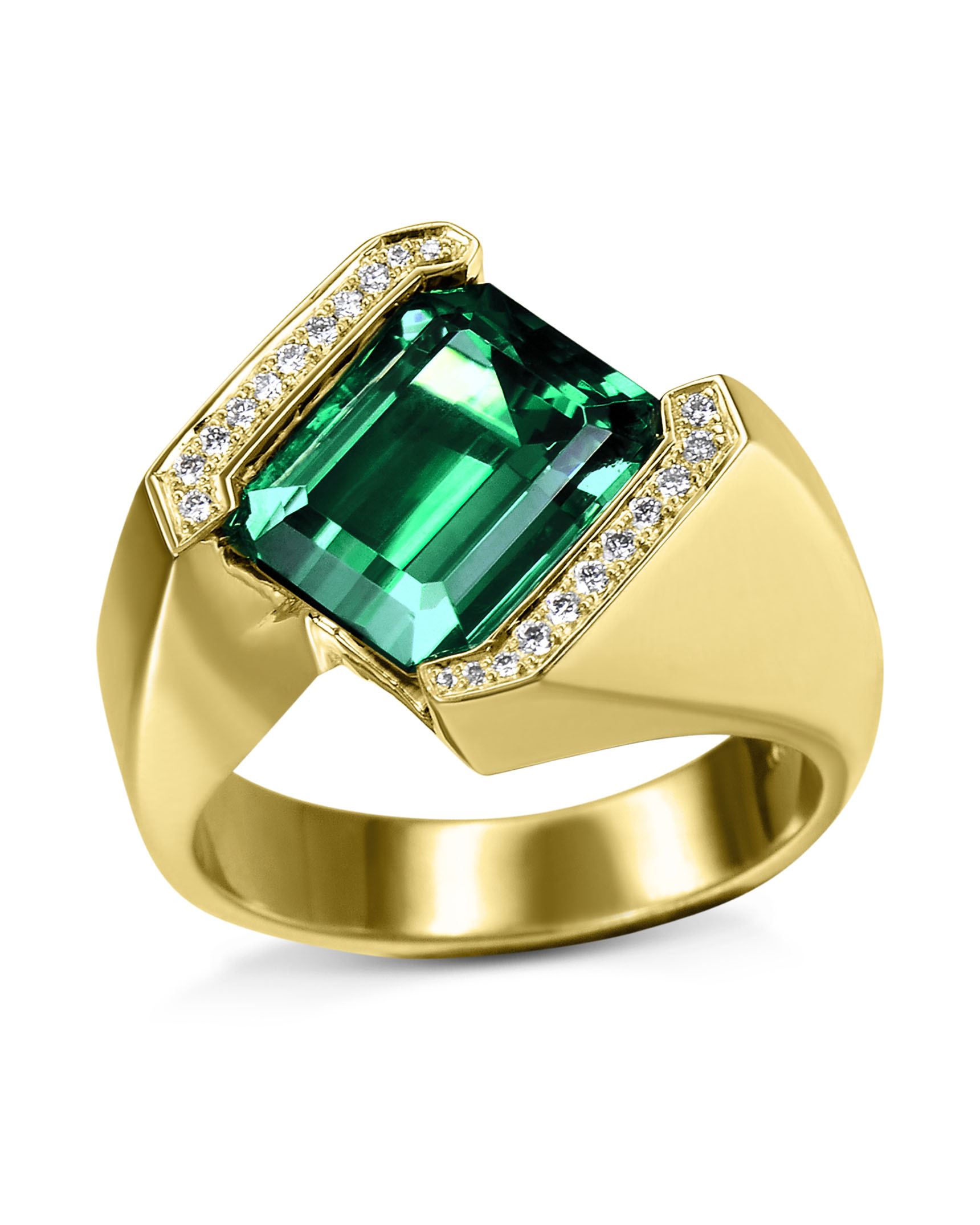 2.00 carat natural green tourmaline engagement ring – Lilo Diamonds