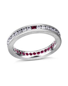 Diamond and Ruby Eternity Band by Satoru