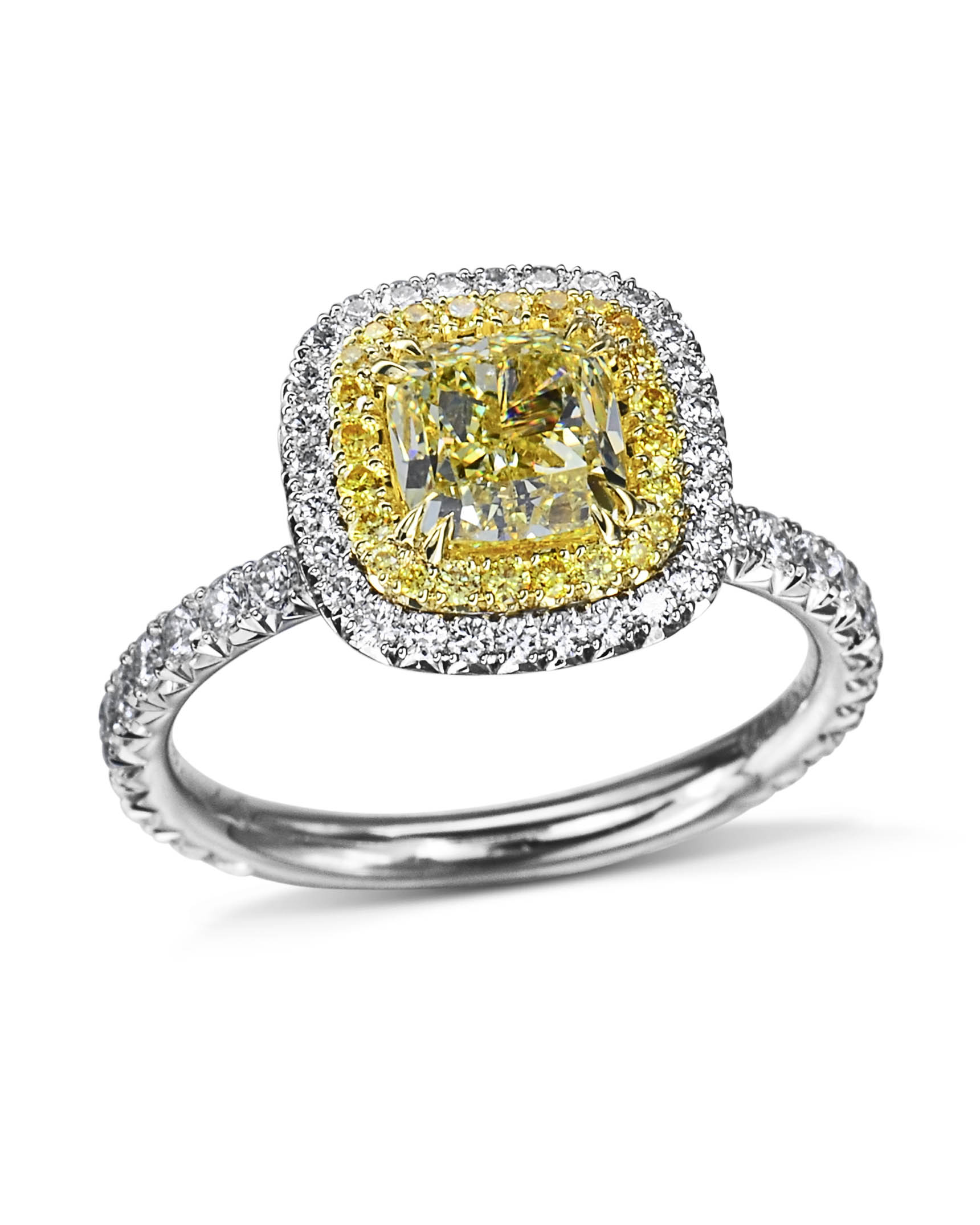 yellow diamond with halo