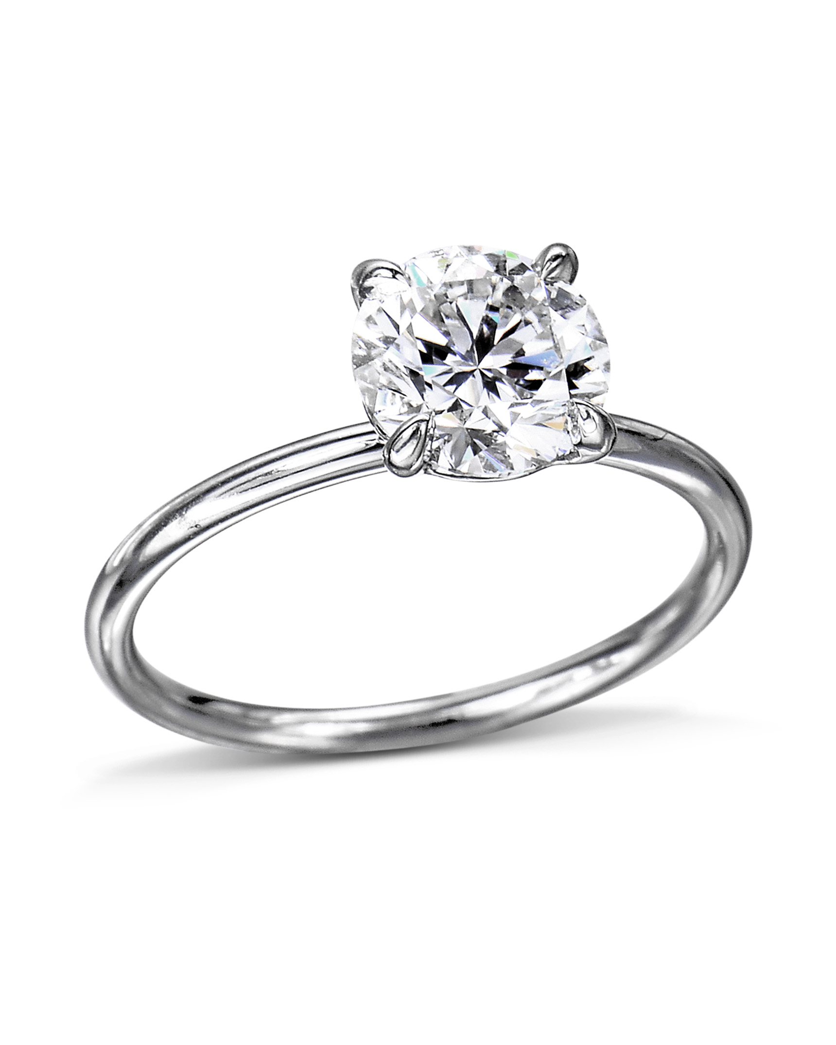 Glitz Design Diamond Engagement Ring for Women Round Solitaire 4-prong  Platinum 0.50 carat (I,I1) (RS 4) | Amazon.com