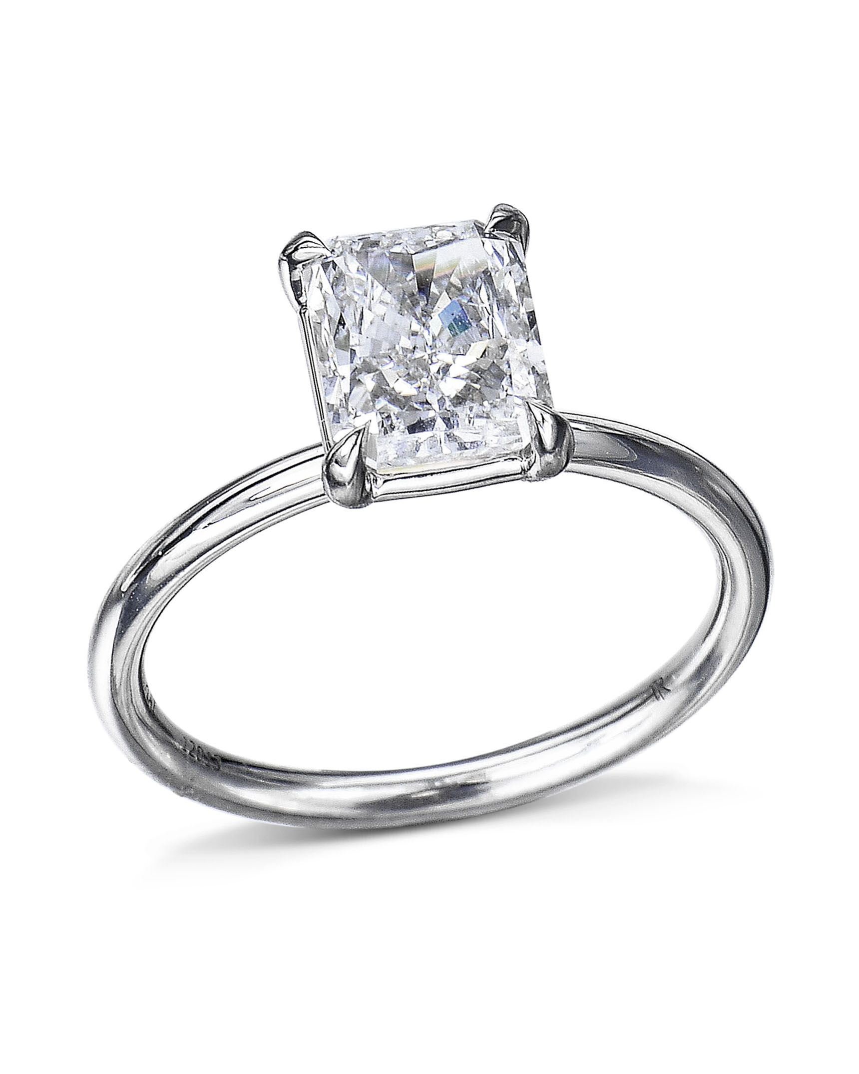 Hand-Fabricated Platinum, Radiant Cut Diamond Solitaire - Turgeon Raine