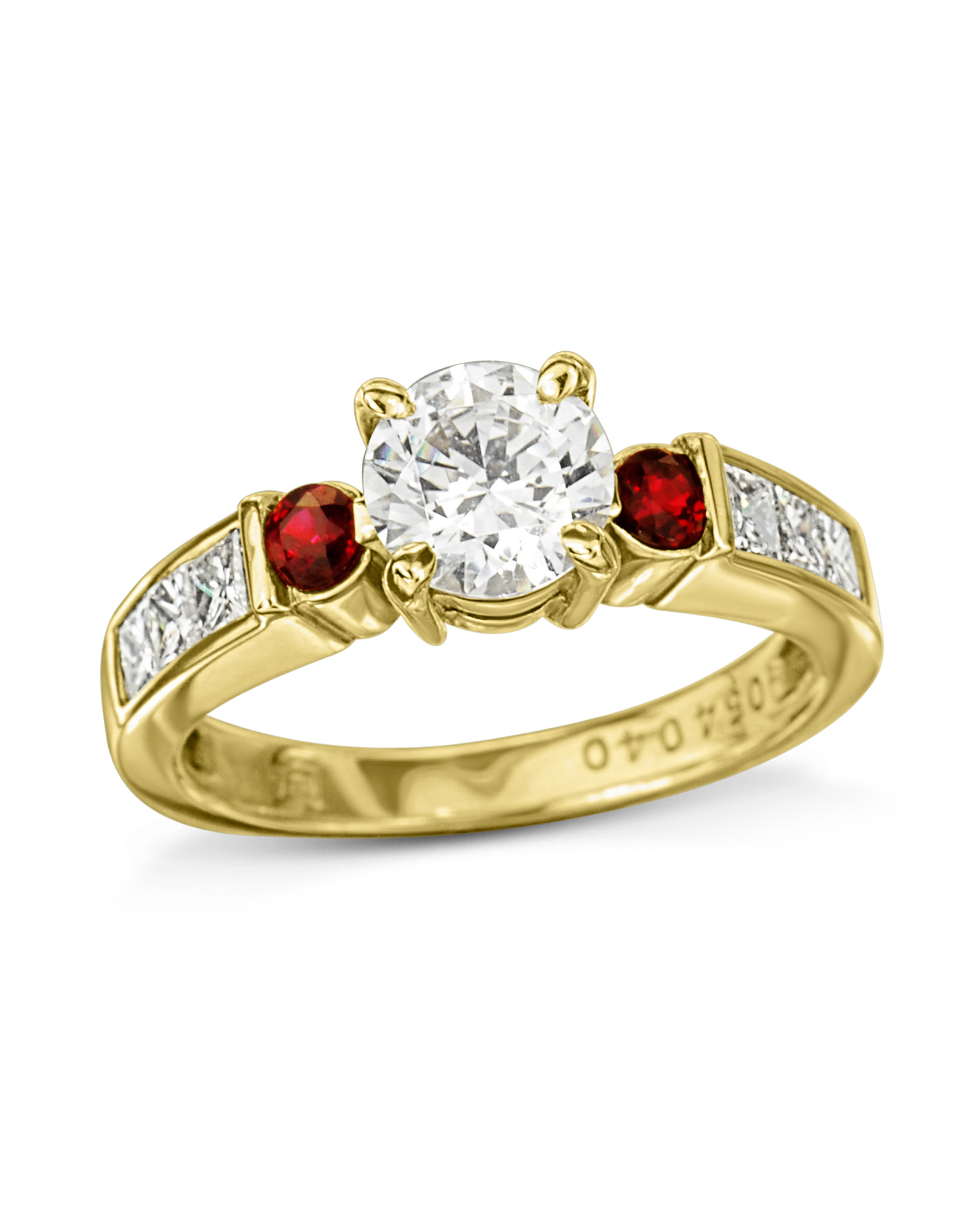 14K Yellow Gold Round Ruby Ring, Womens Wedding Ring – LTB JEWELRY