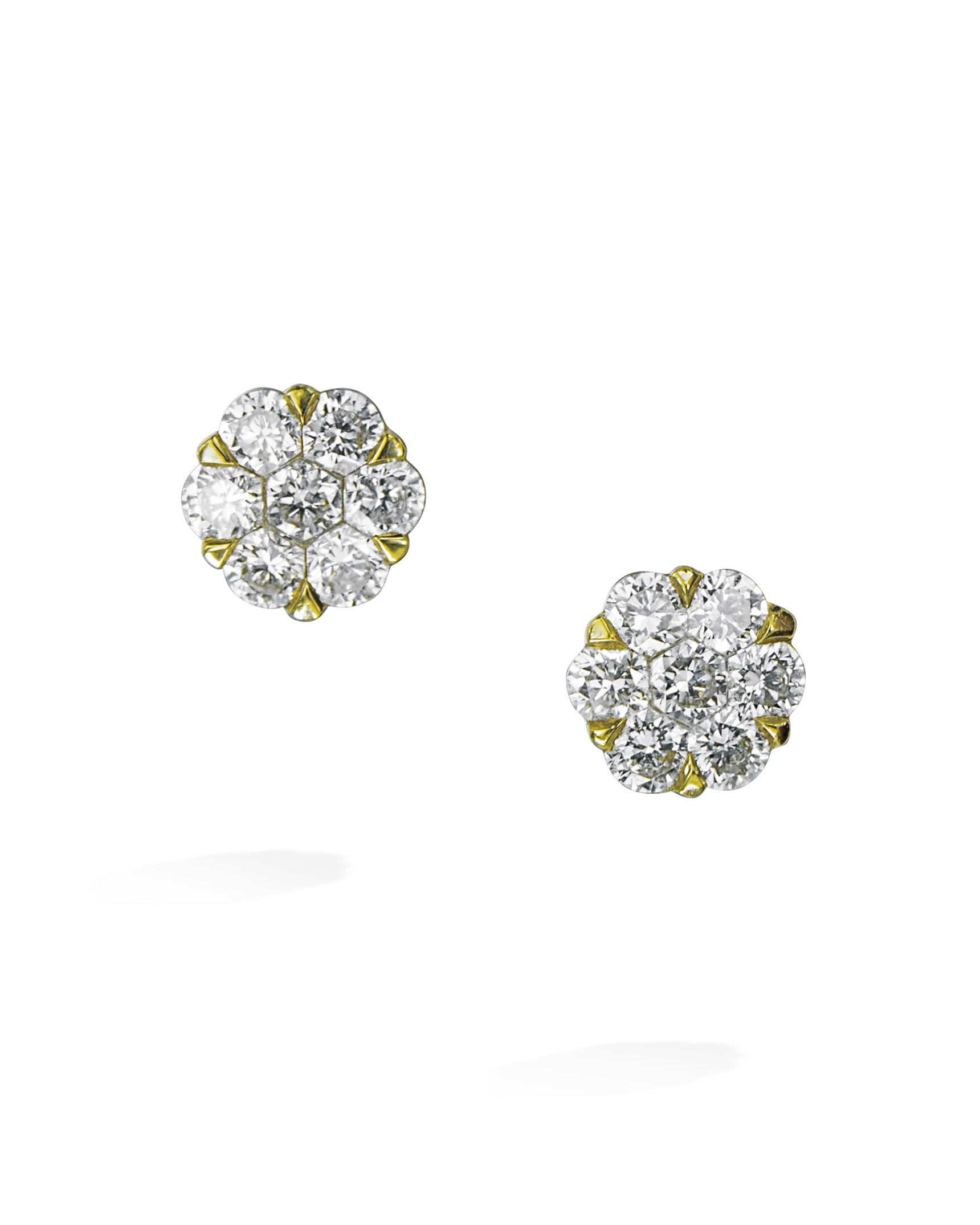 honeycomb diamond earrings