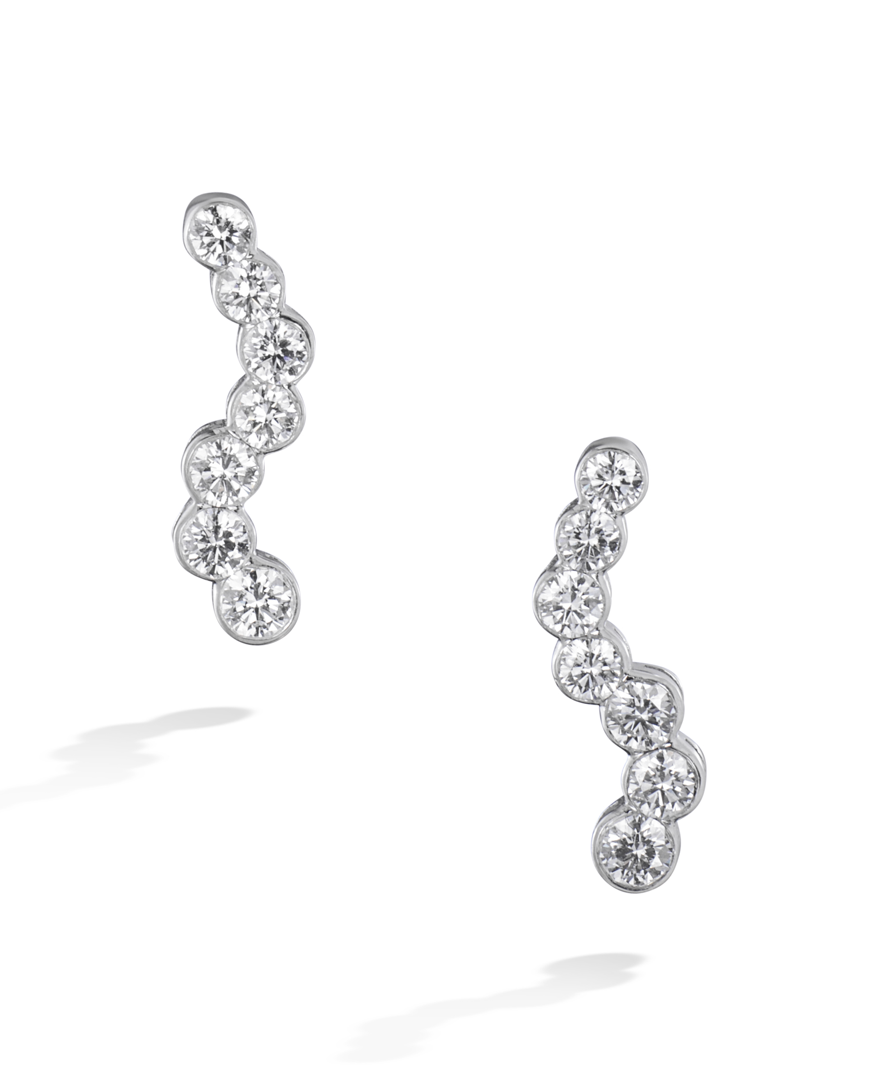 s shaped diamond earrings