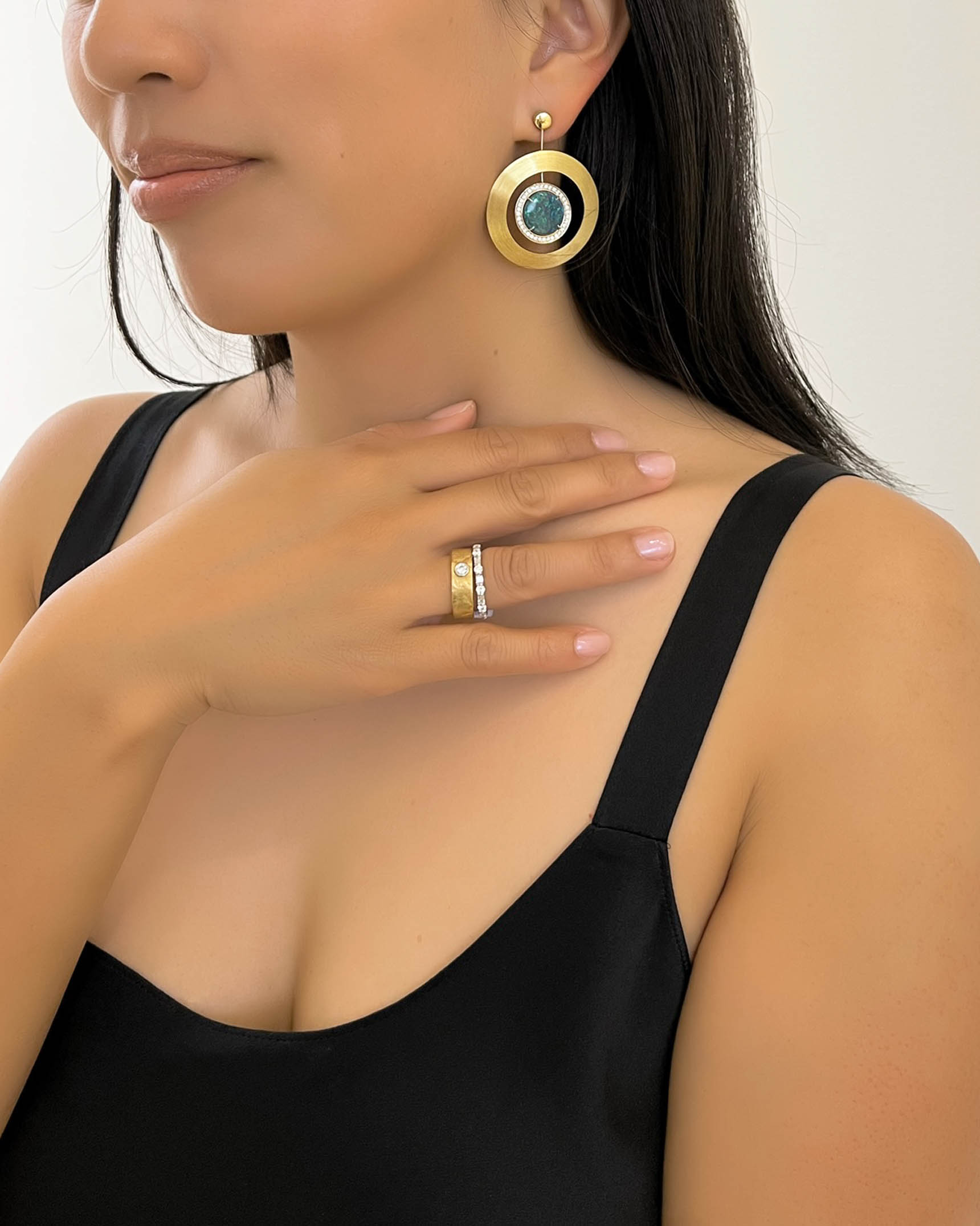 Black Opal Drop Earrings and Diamond Rings ECDKK01919 – RADMM00620 – RADPL09494