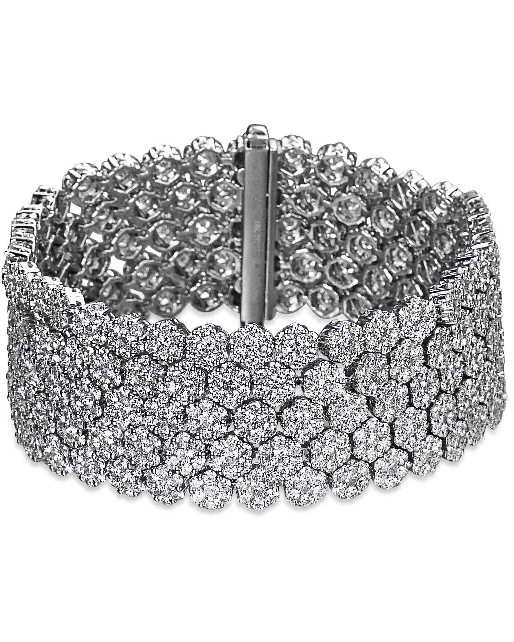 5-Row Hexagon Pavé Diamond Bracelet - Turgeon Raine