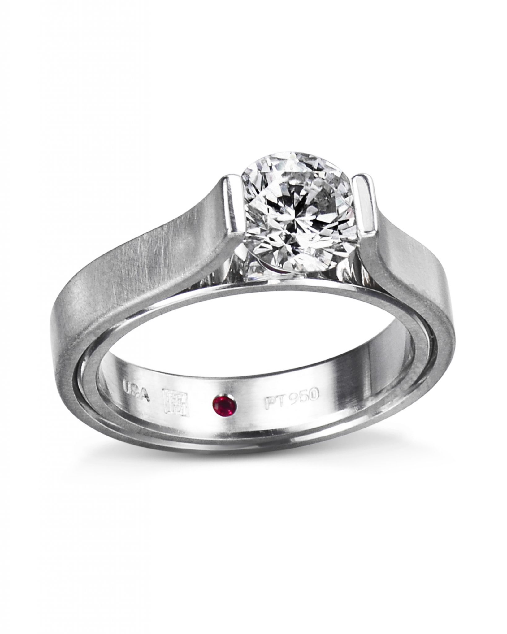 Platinum Tension-Set Diamond Engagement Ring - Turgeon Raine