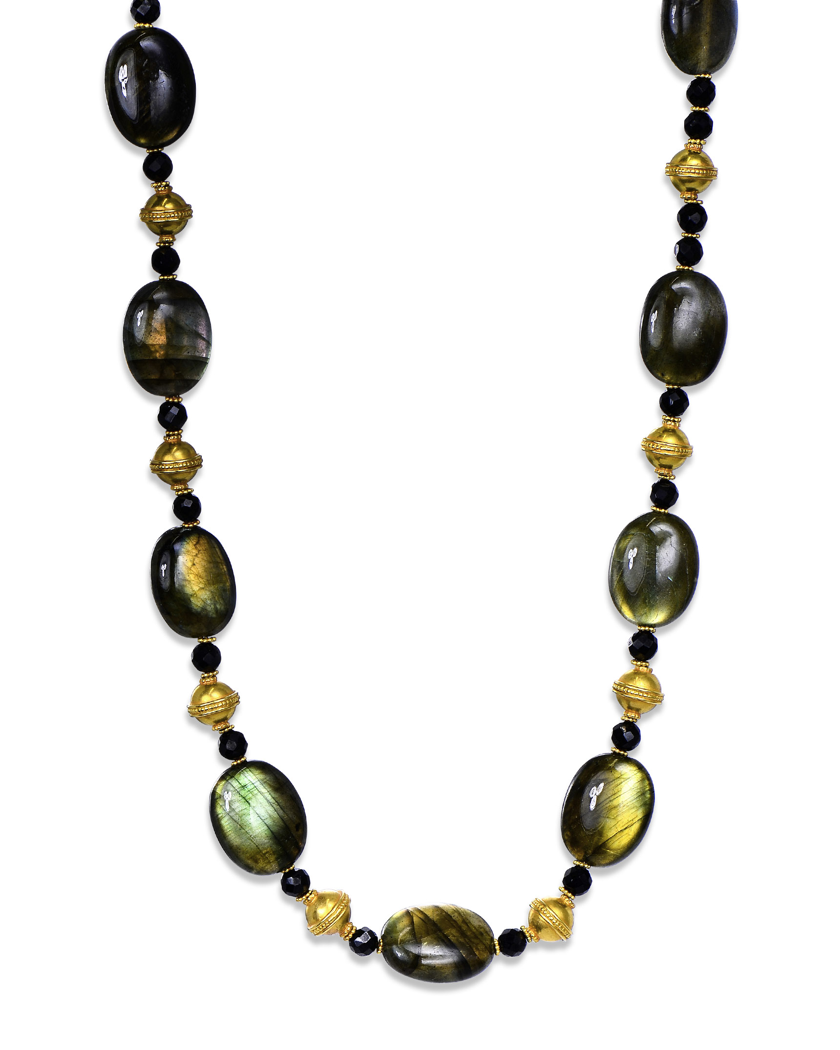 Black and Gold Beaded Necklace