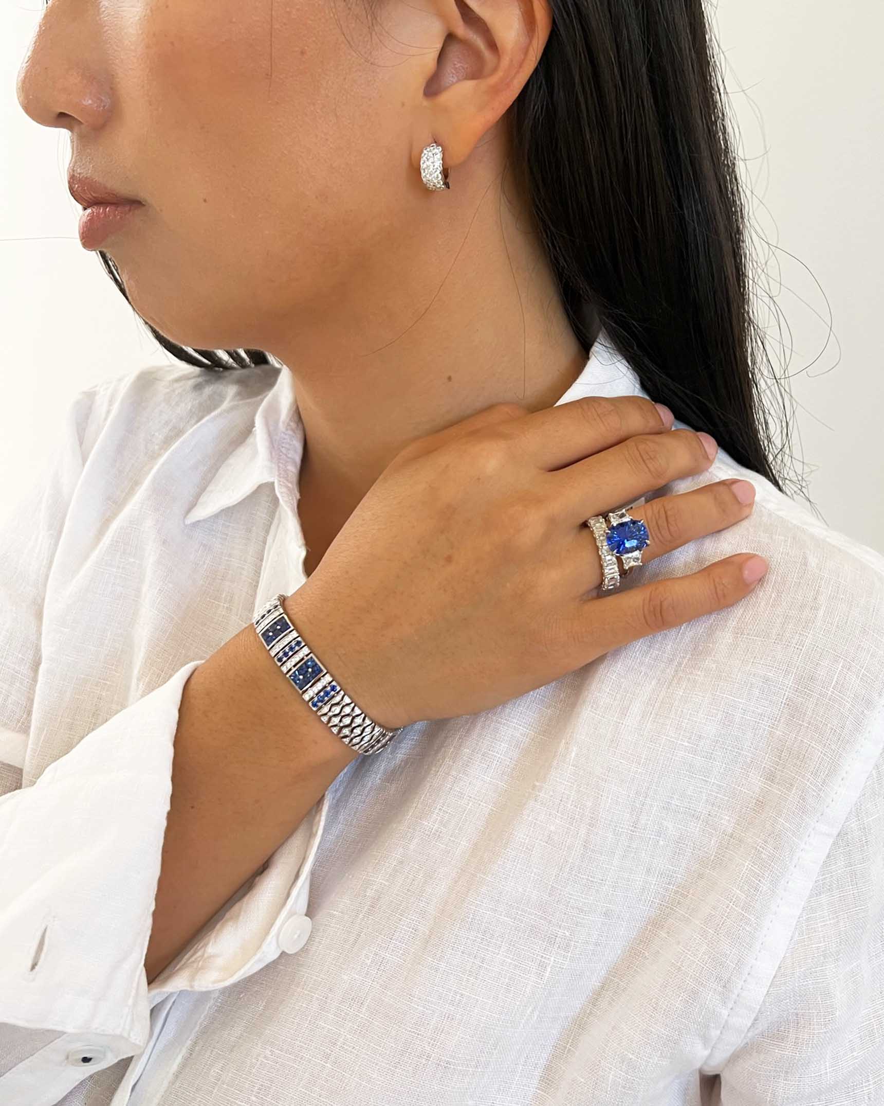 Blue Sapphire and Diamond Earrings_Bracelet and Rings EDFKK03873 – BCDKK02650 – RADPL09387 – RCDSA01946