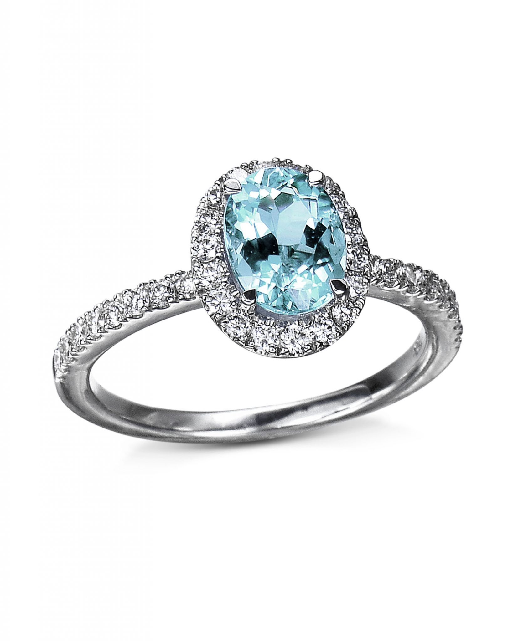 Oval Aquamarine and Diamond Halo Ring – Turgeon Raine